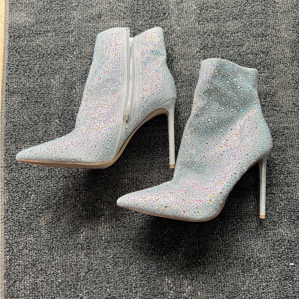 Nordstrom Sparkling Silver Ankle Booties